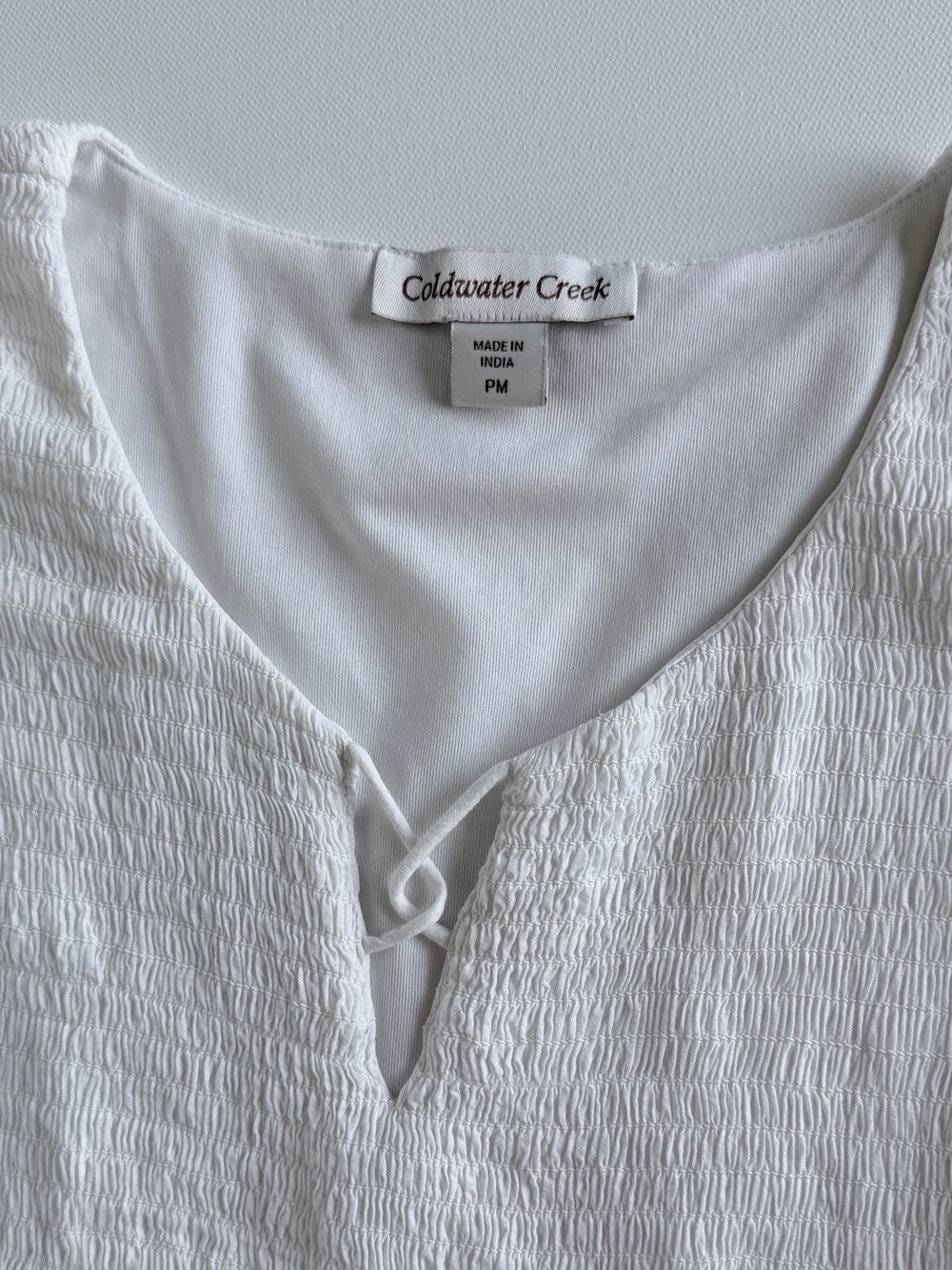 Coldwater Creek White Cotton Linen Lace Tiered Maxi Dress Petite Medium PM - Picture 7 of 16